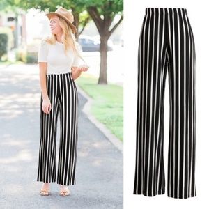 WIDE LEG VERTICAL STRIPE PALAZZO